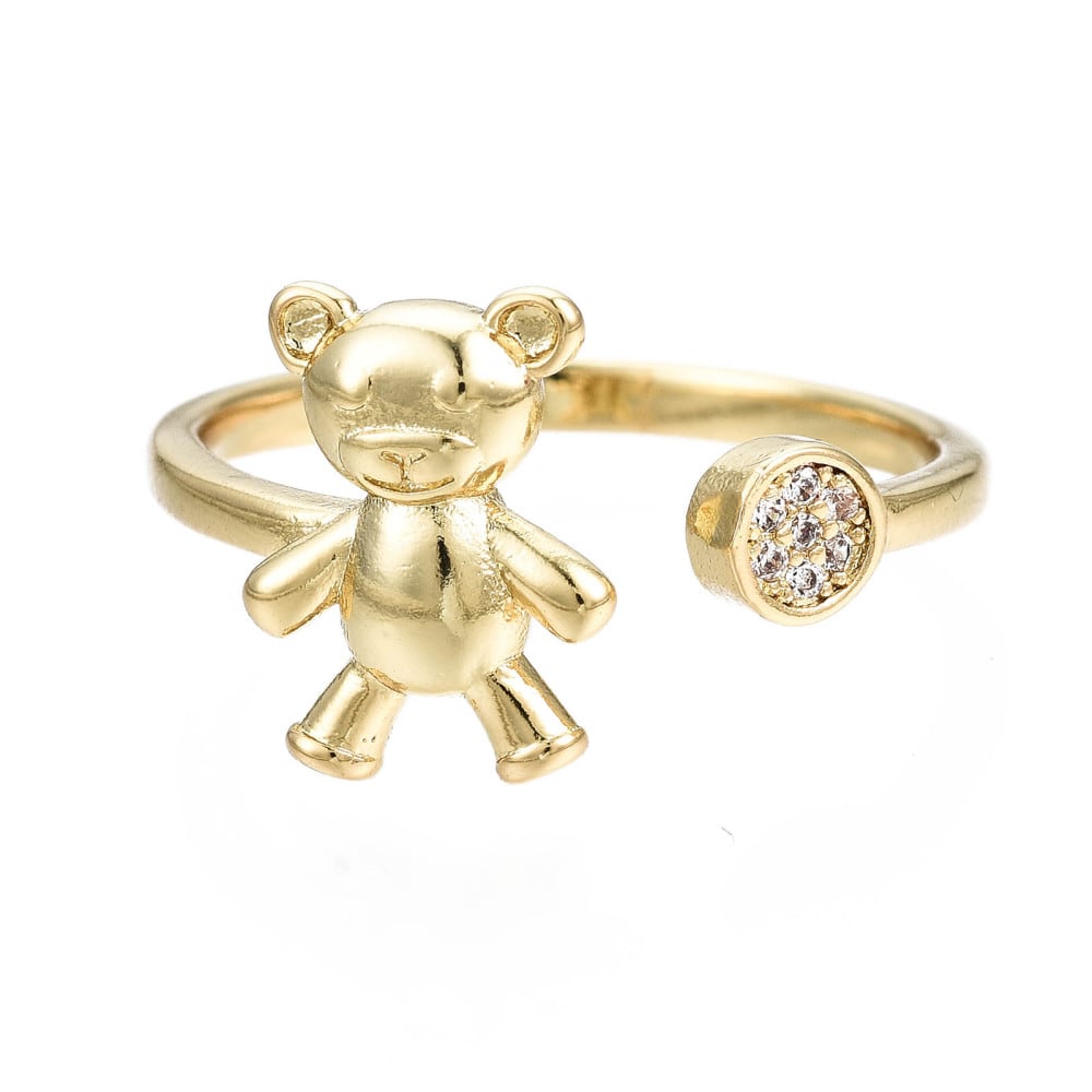 Anillo ajustable osito bear baño de oro / unidad2
