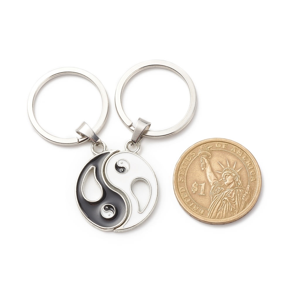 Llavero recuerdo souvenir parejas Yin Yang acero / set3