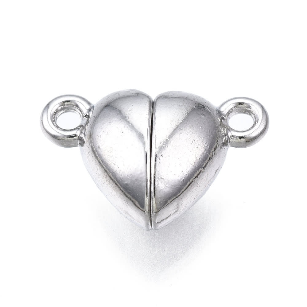 Broche Corazón magnético dorado plateado / set5