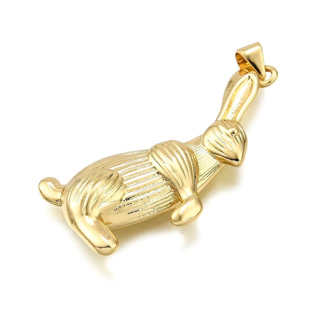 Maxi dije colgante conejo pascua 37.5 mm baño oro / unidad2