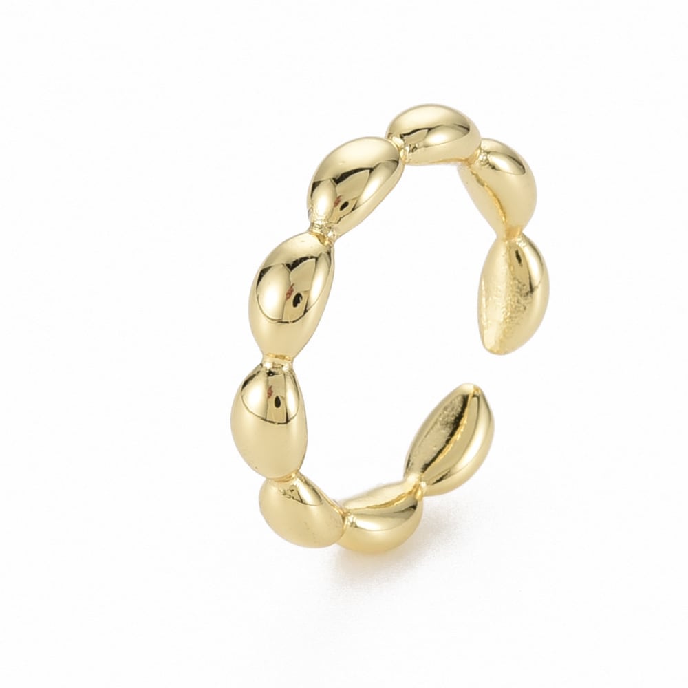 Anillo ajustable granos de arroz baño de oro / unidad1