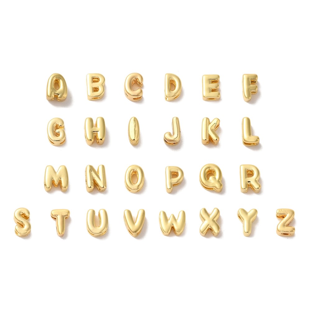 Letras pasadoras lisas abecedario 9.5 mm baño oro / unidad1