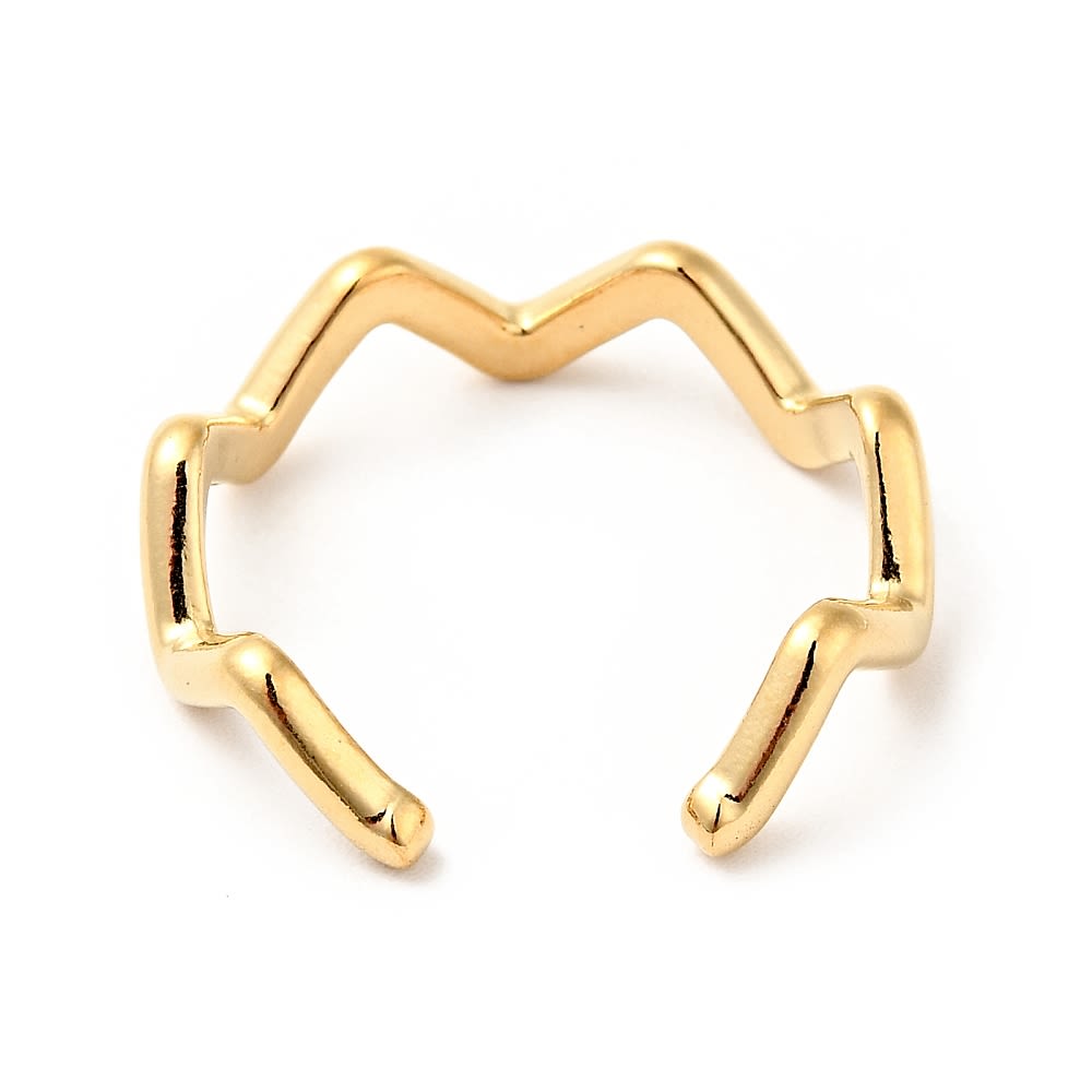 Anillo ajustable minimalista zig zag acero dorado plateado / unidad4