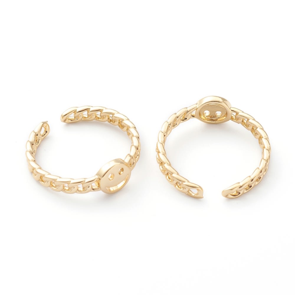 Anillo ajustable smiley face sonrisa baño de oro / unidad2