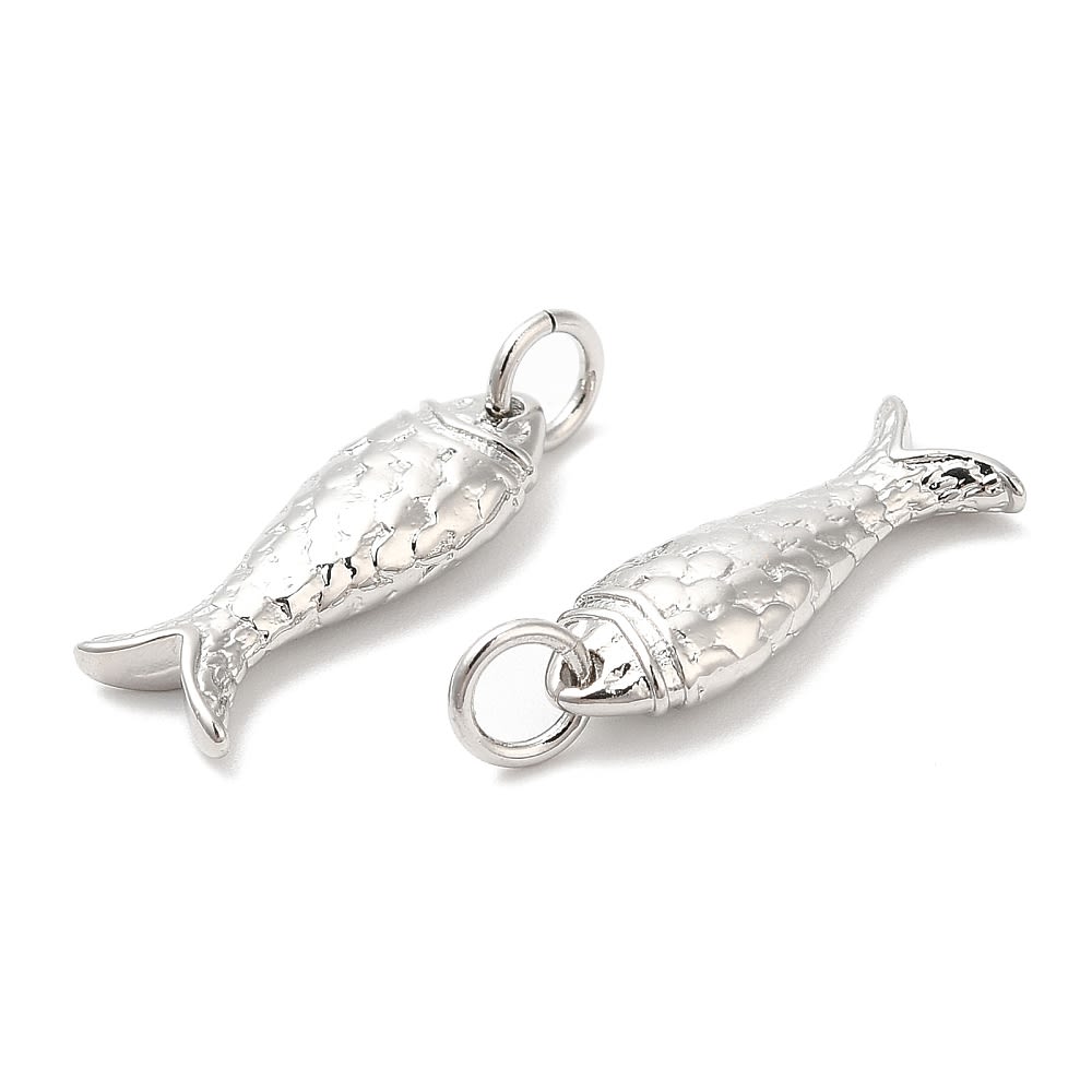Dije colgante pez peces pescado mar baño de oro platino / unidad4