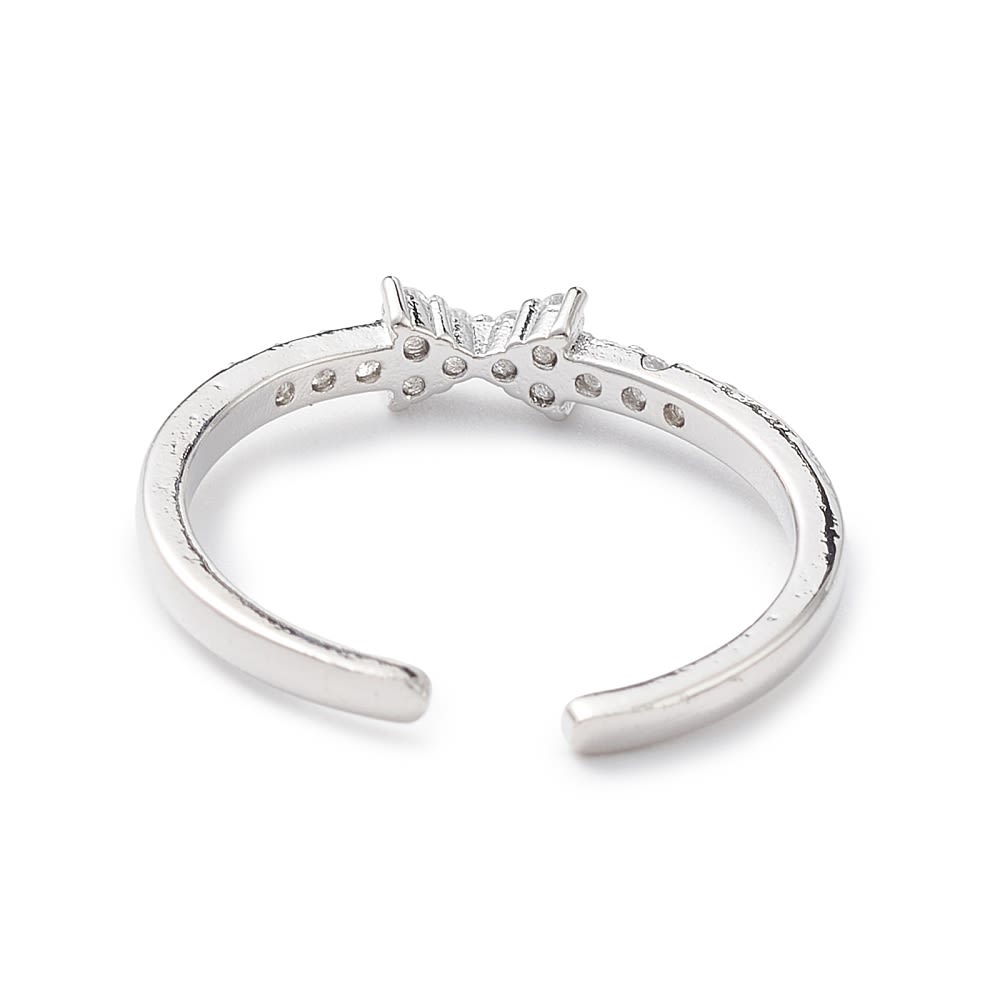 Anillo ajustable mini lazo coquette con zircón / unidad6
