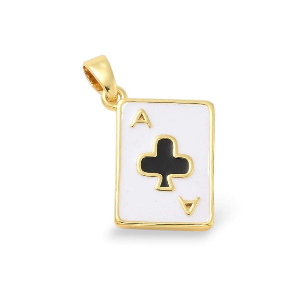 Dije colgante naipes 17 mm cartas barajas baño de oro / unidad4