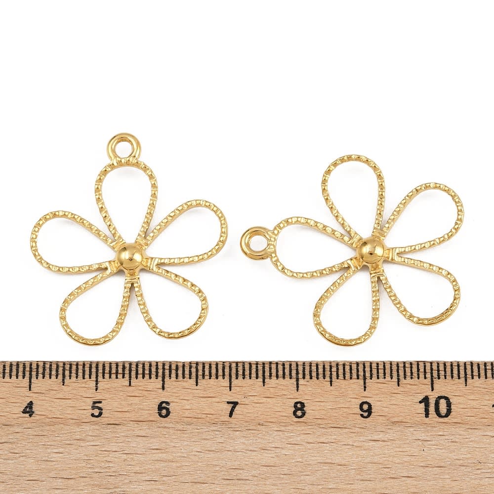 Maxi dije colgante silueta flor 34 mm acero / unidad3