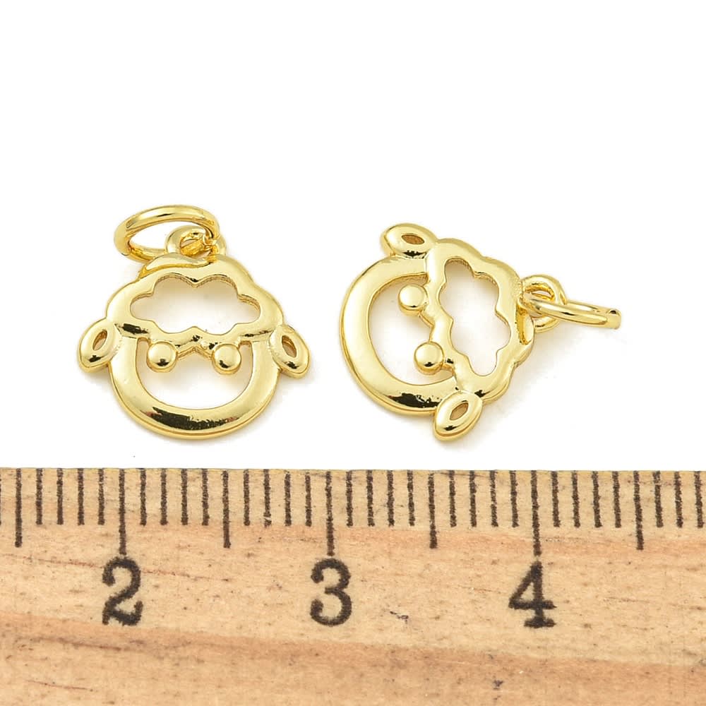 Dije colgante oveja 11.5 mm baño de oro / unidad3