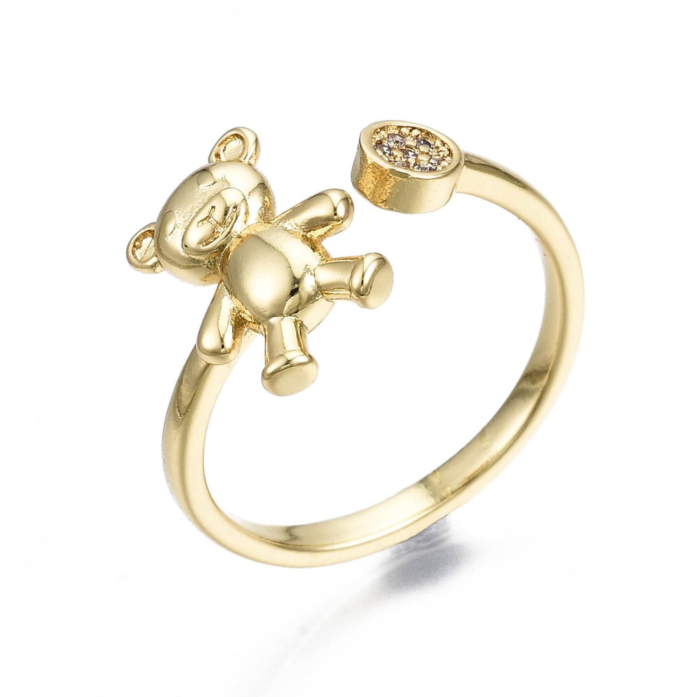 Anillo ajustable osito bear baño de oro / unidad1