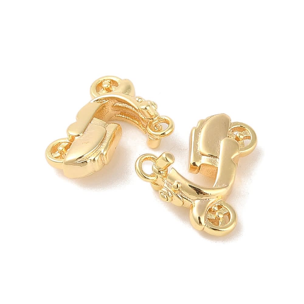 Dije colgante moto vespa 14 mm baño de oro / unidad2