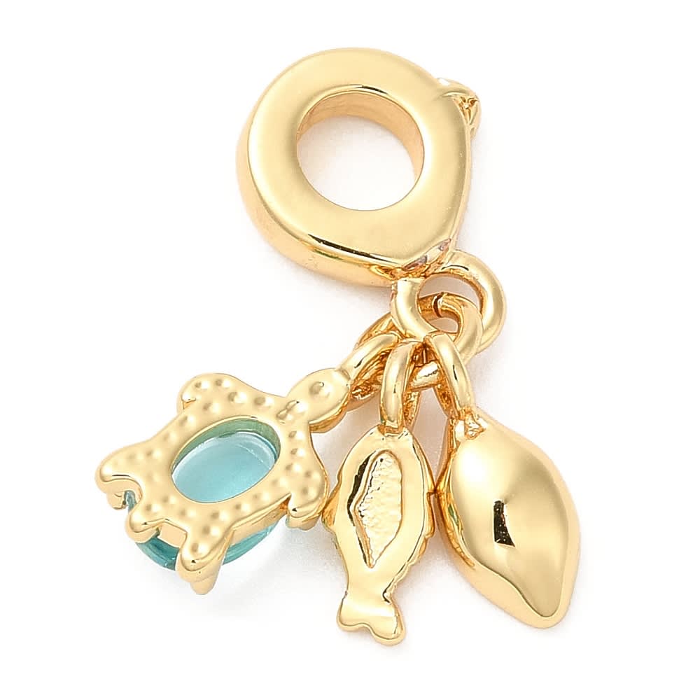 Colgante europeo charm pez tortuga concha de mar dije baño de oro / unidad3