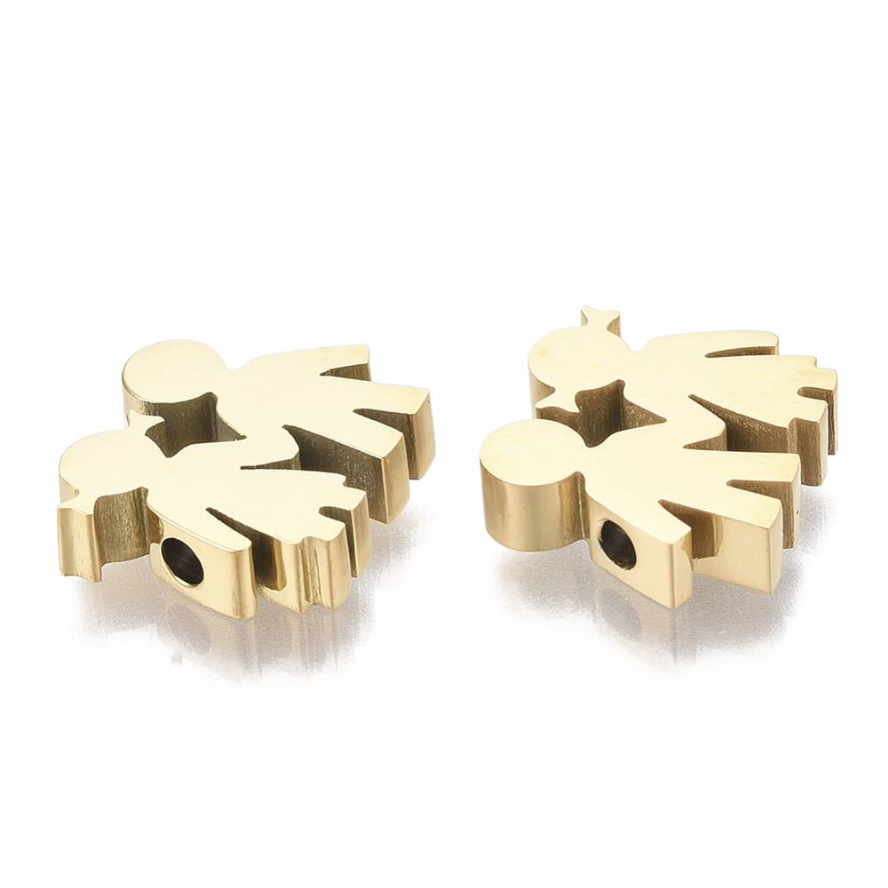 Dije pasador figura niño niña 13 mm acero / unidad2