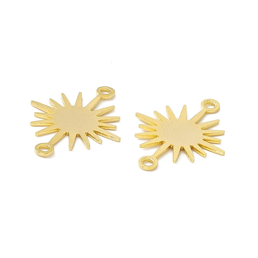 Dije conector sol sun 17.5 mm baño oro / unidad2