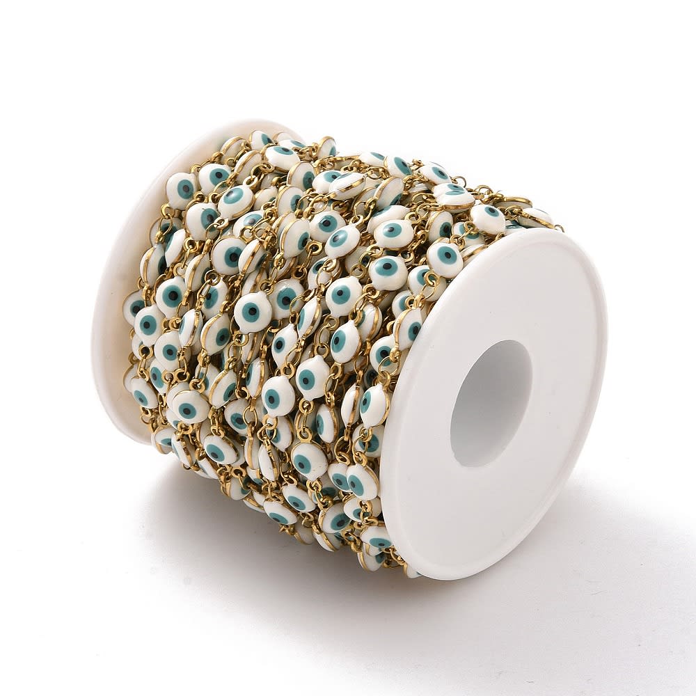 Cadena con ojo turco protección nazar acero dorado / metro2