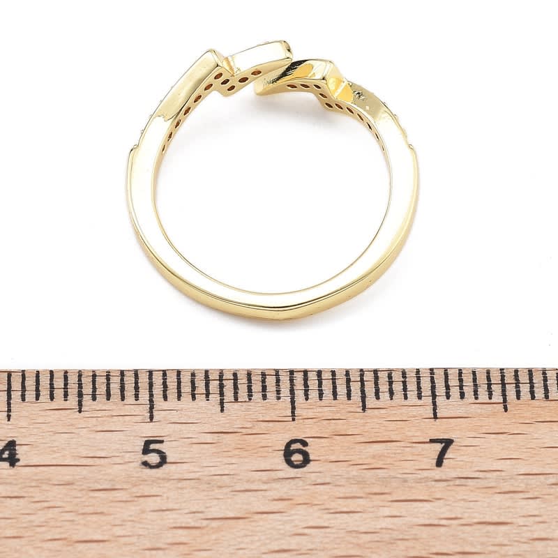 Anillo ajustable mini rayos zircón baño de oro / unidad2