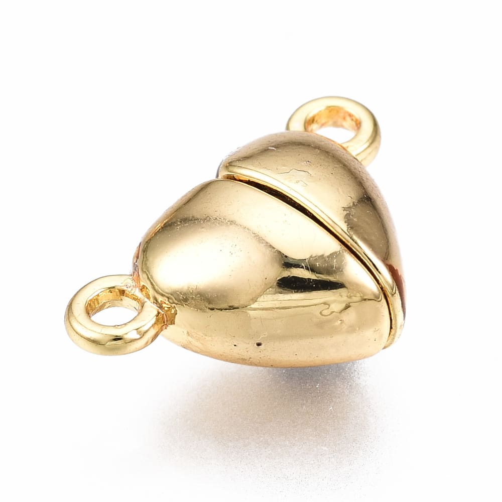 Broche Corazón magnético dorado plateado / set1
