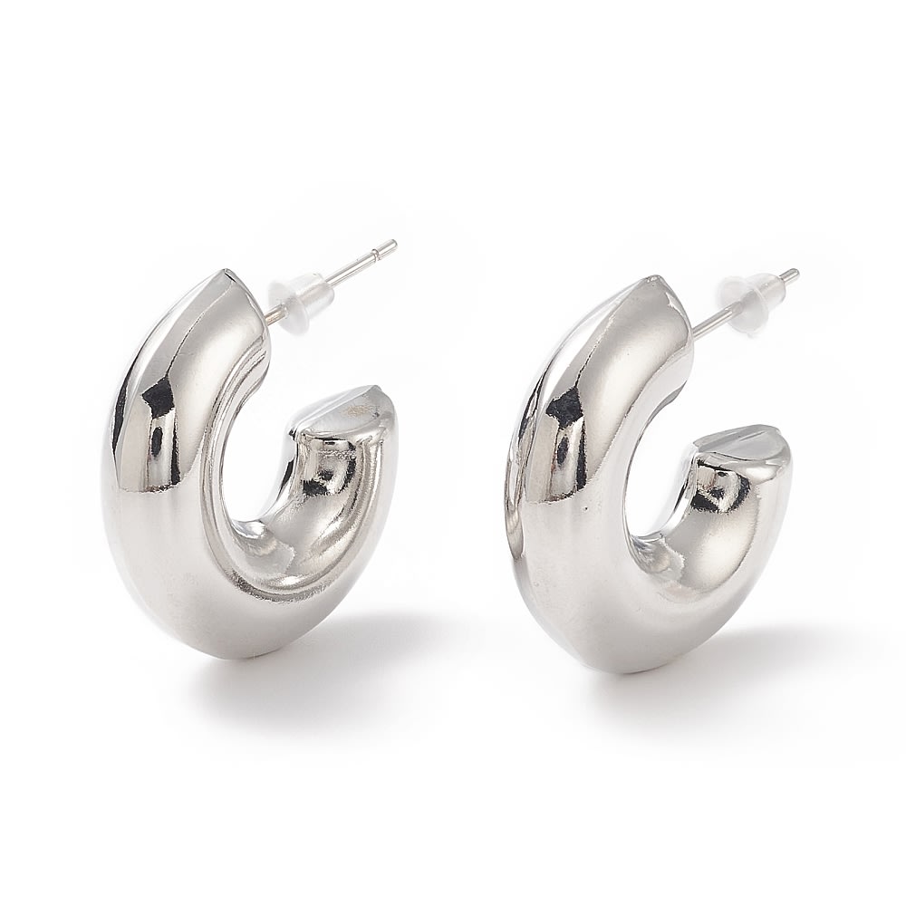 Aros aretes topo tipo C chunky 25 mm  / par1