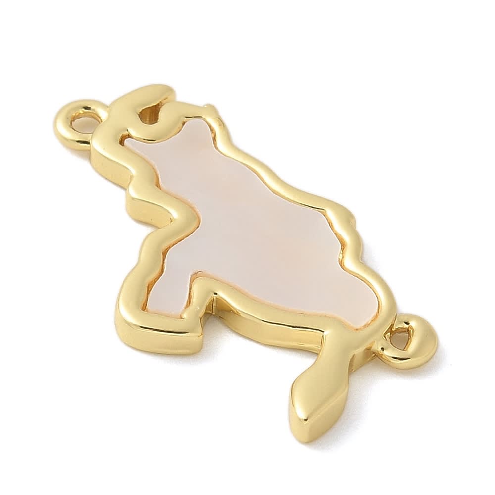 Dije conector mapa venezuela 24.5 mm baño oro nacar / unidad2