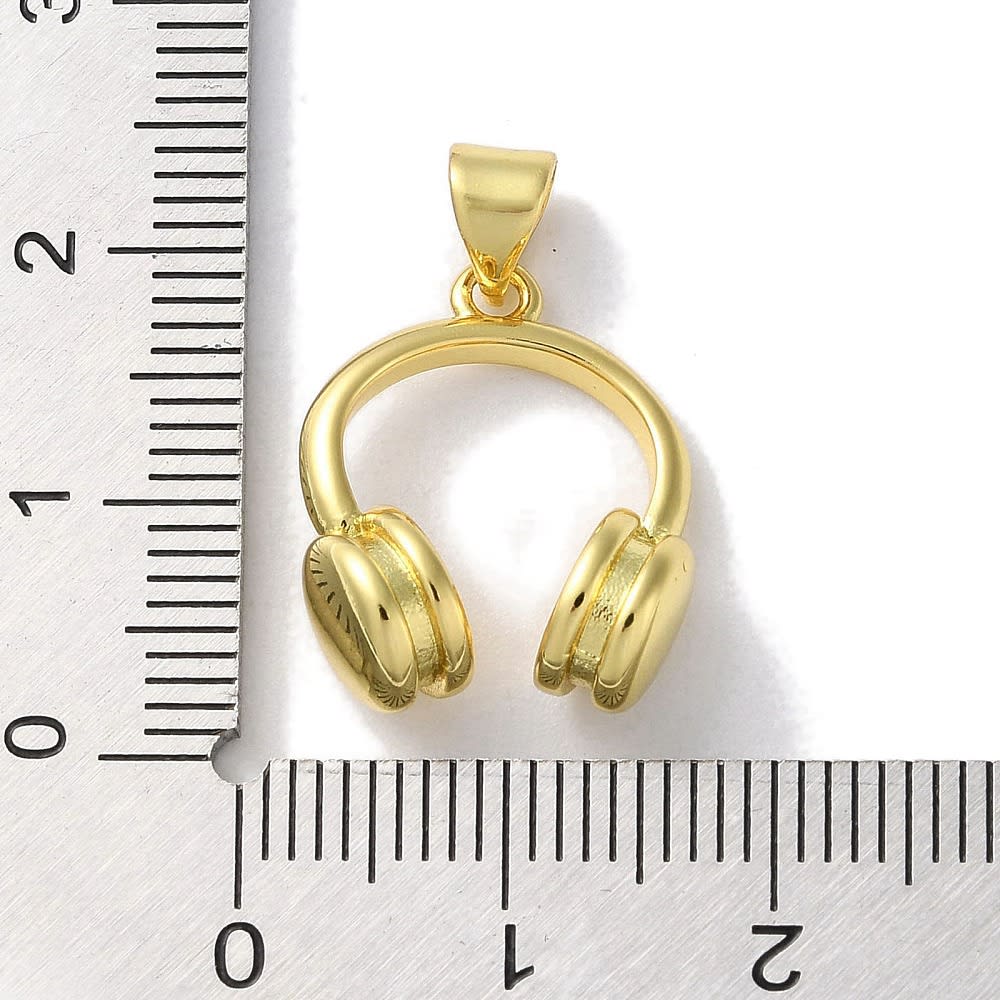 Dije colgante audífonos baño de oro / unidad3