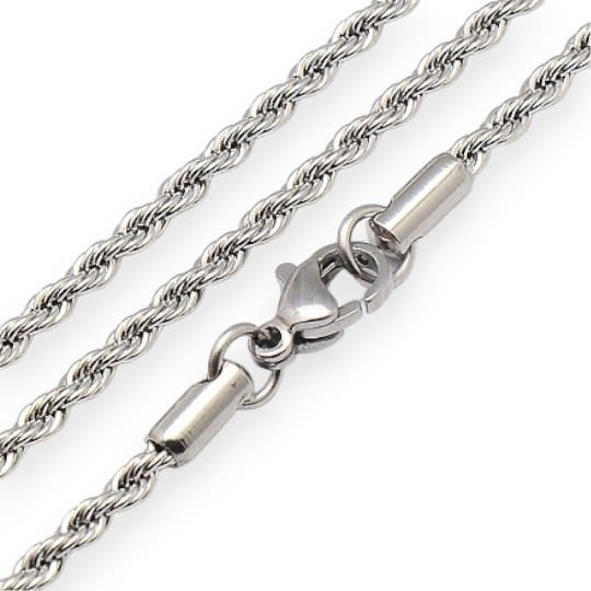 Cadena armada tourbillón de cuerda rope chain acero 3 mm / unidad1