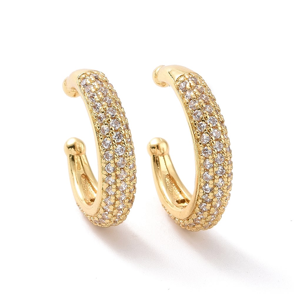 Ear cuff solitarios zircón elegante baño de oro platino / unidad1