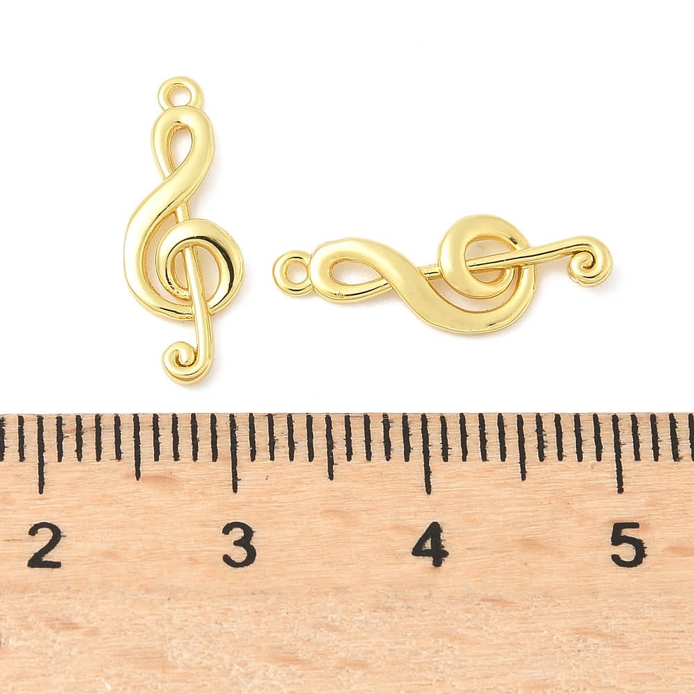 Dije colgante nota musical 17 mm baño oro / unidad3