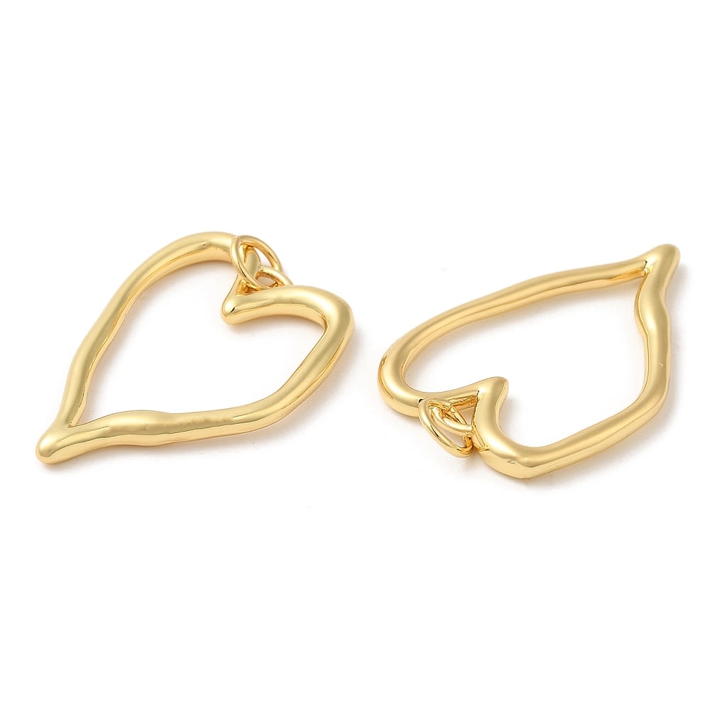 Dije colgante silueta de corazón 25.5 mm baño oro / unidad2