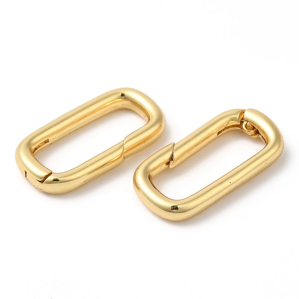 Anillo broche aro cerrado con cierre resorte 19.5x10 mm baño oro / unidad1