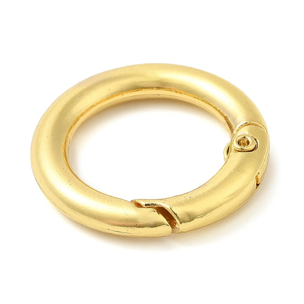 Anillo broche aro cerrado con cierre resorte 25 mm baño oro / unidad1