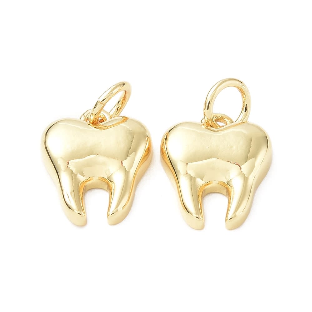 Dije colgante muela odontologo dorado platado / unidad1