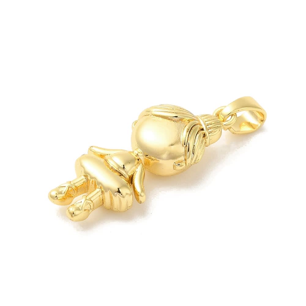 Dije colgante niña bailarina 23 mm baño de oro / unidad2