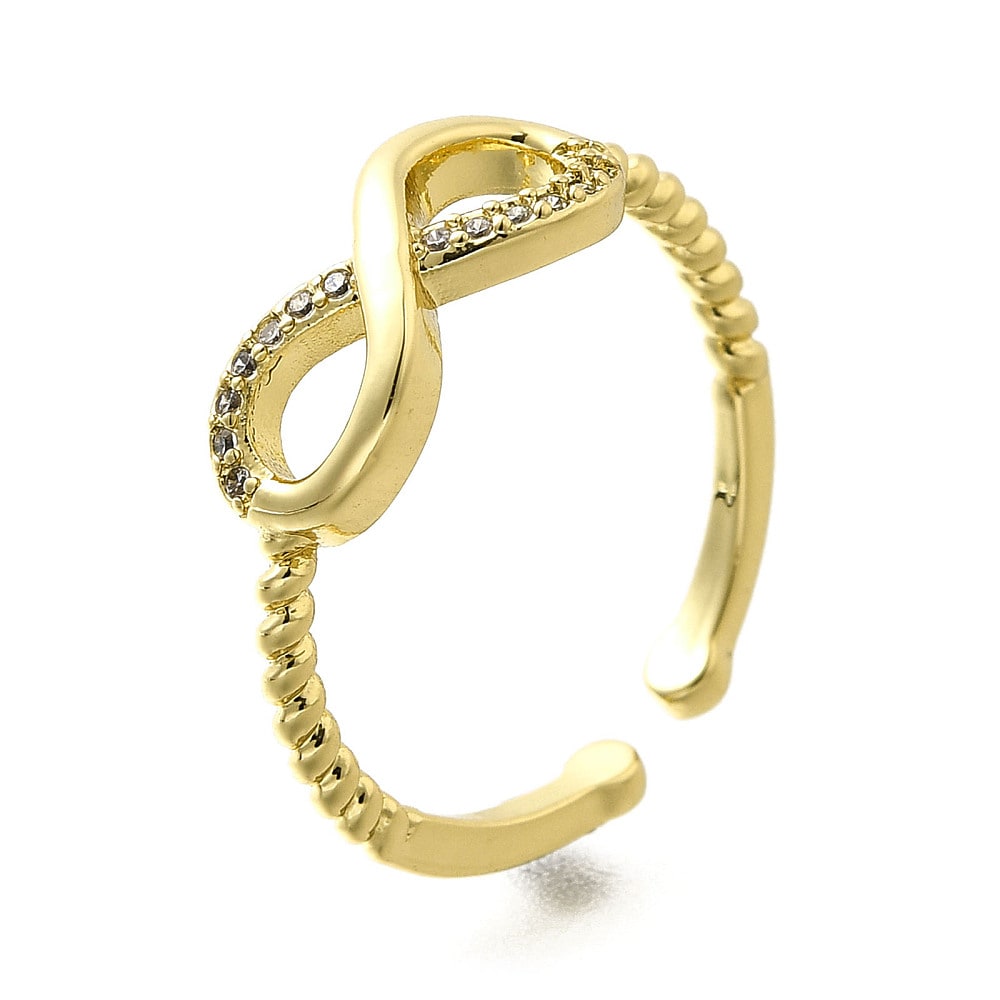 Anillo ajustable infinito diadema lisa baño de oro / unidad4