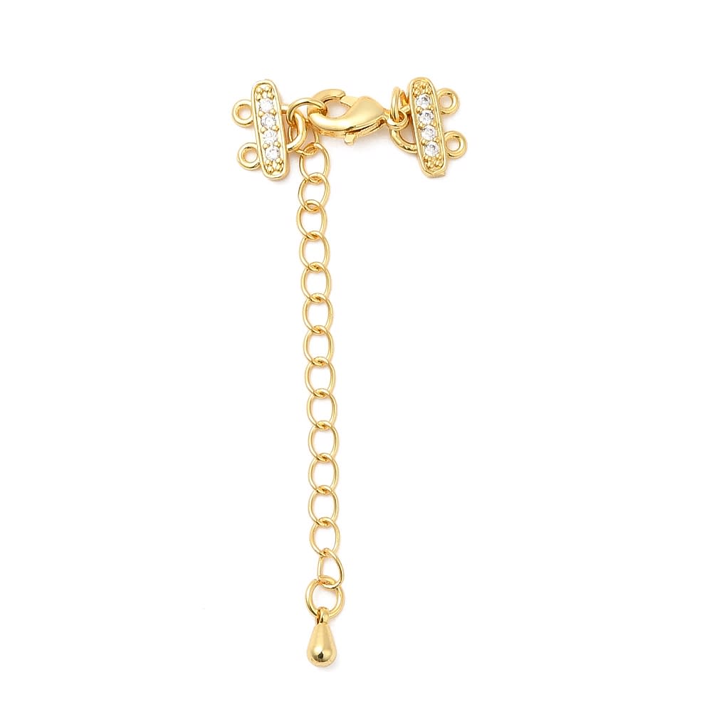 Set Terminal araña con broche y alargador baño oro / par3