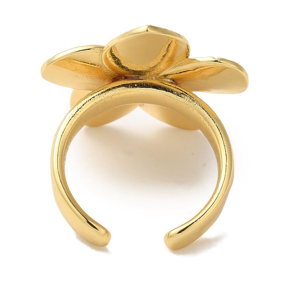 Anillo ajustable Maxi Flor 24 mm baño oro / unidad3