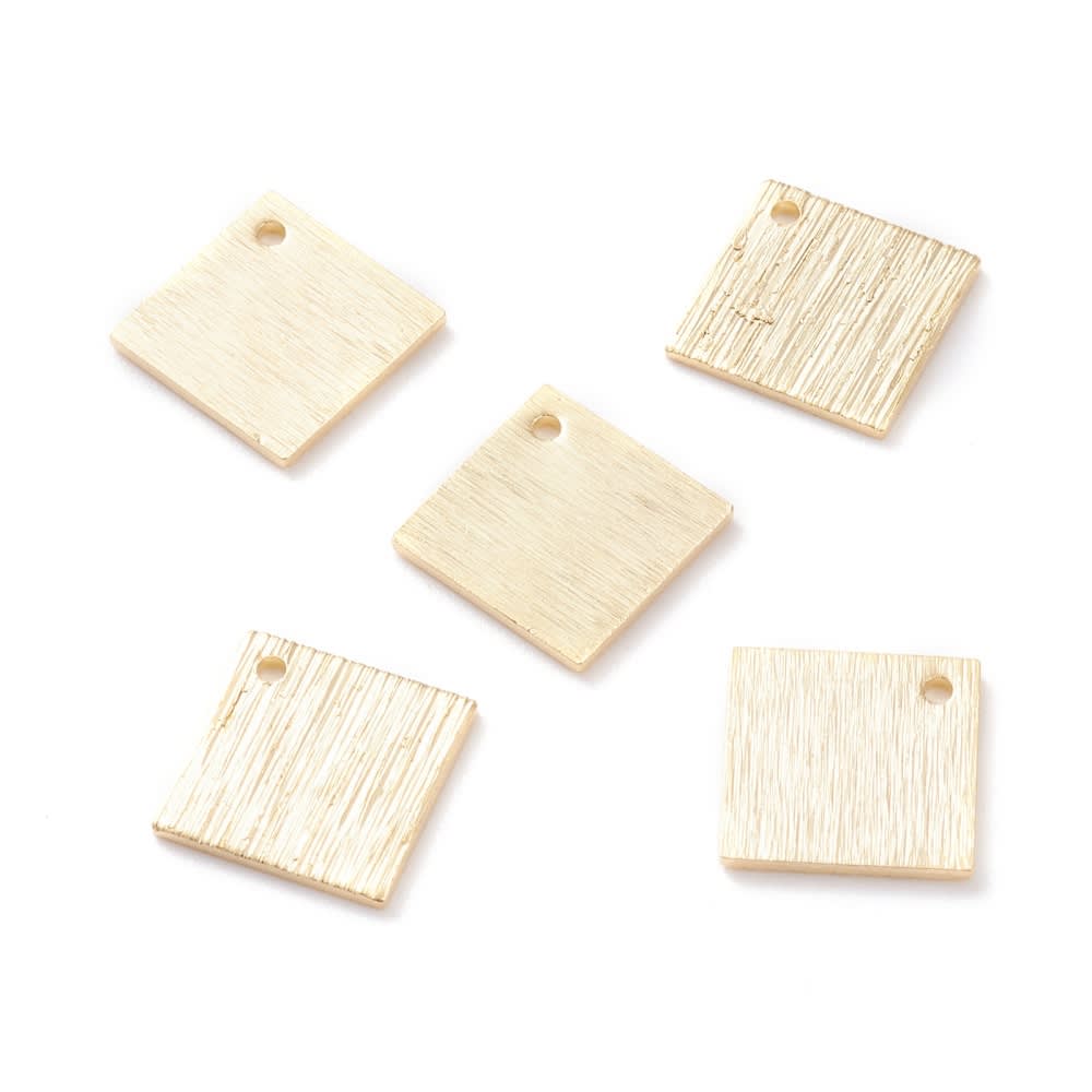 Dije colgante rombo 14 mm baño de oro / unidad1