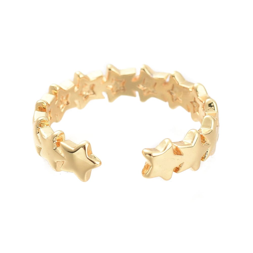 Anillo ajustable estrellas baño de oro / unidad4