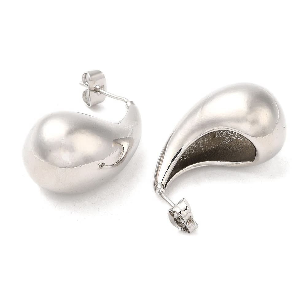 Aros aretes chunky lagrima gota gruesa baño de oro / par4