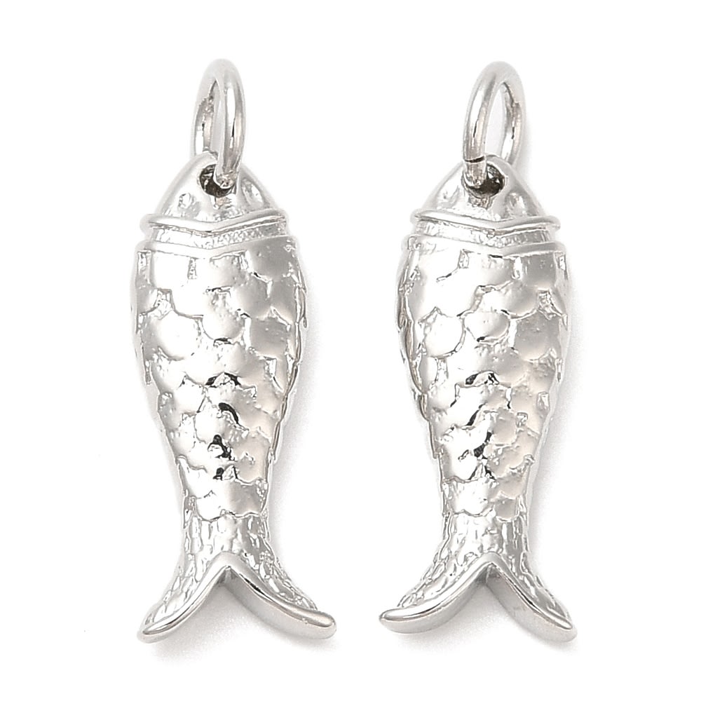 Dije colgante pez peces pescado mar baño de oro platino / unidad2