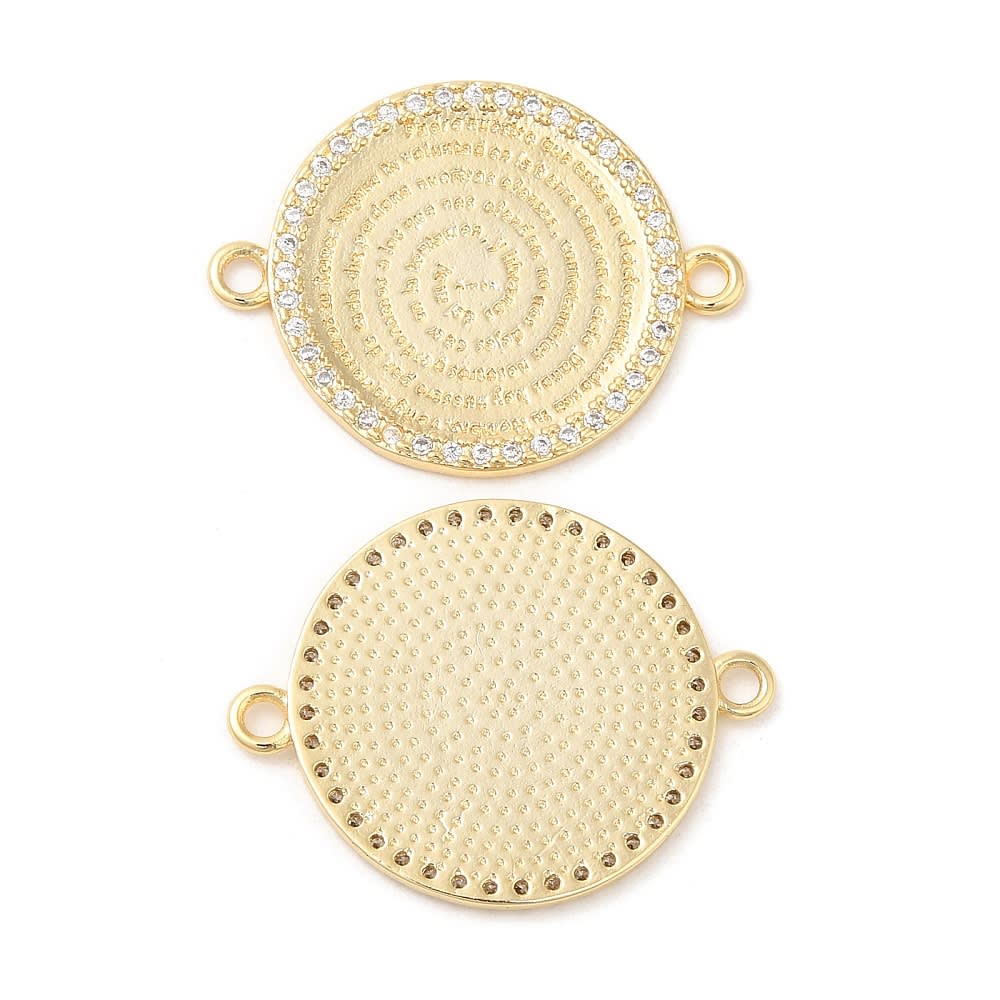 Dije conector oración Padre nuestro 28 mm baño oro / unidad2