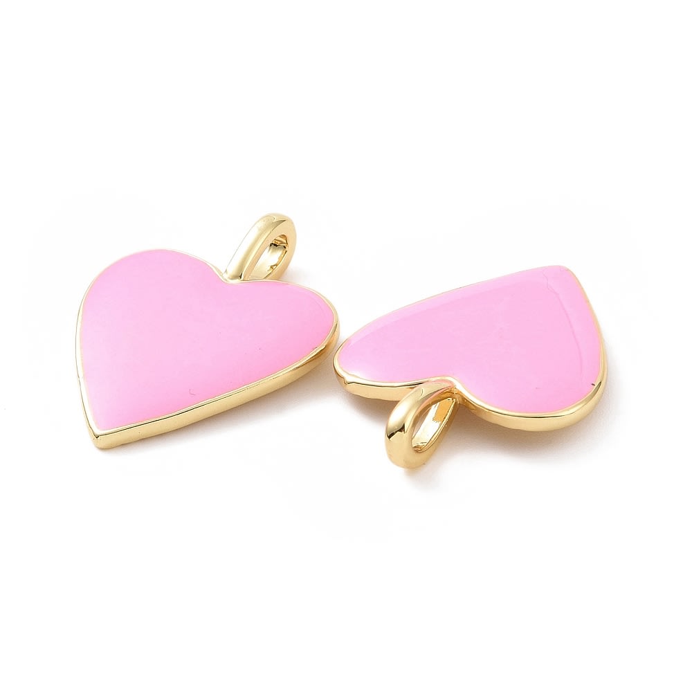 Dije esmaltado maxi corazón 24 mm baño de oro / unidad6