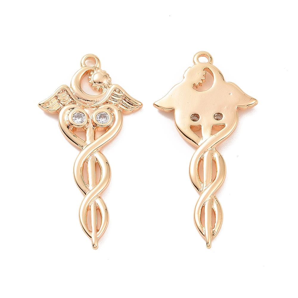 Dije colgante símbolo médico 31.5 mm zircón dorado plateado / unidad3