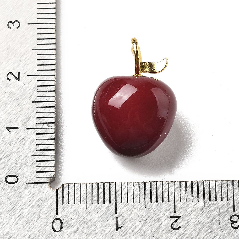 Dije colgante esmaltado manzana 21 mm baño oro / unidad3