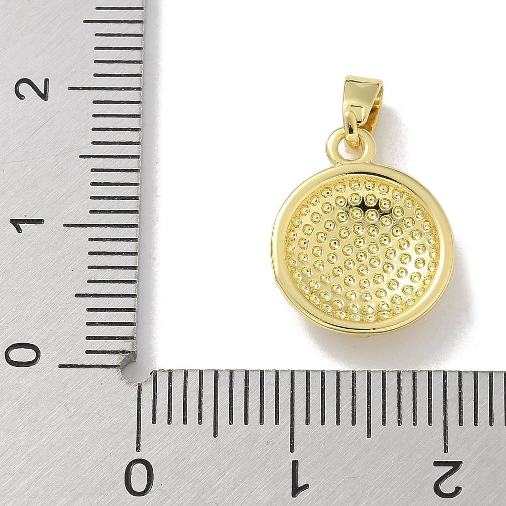 Dije colgante balón básquet 14.5 mm baño de oro / unidad3