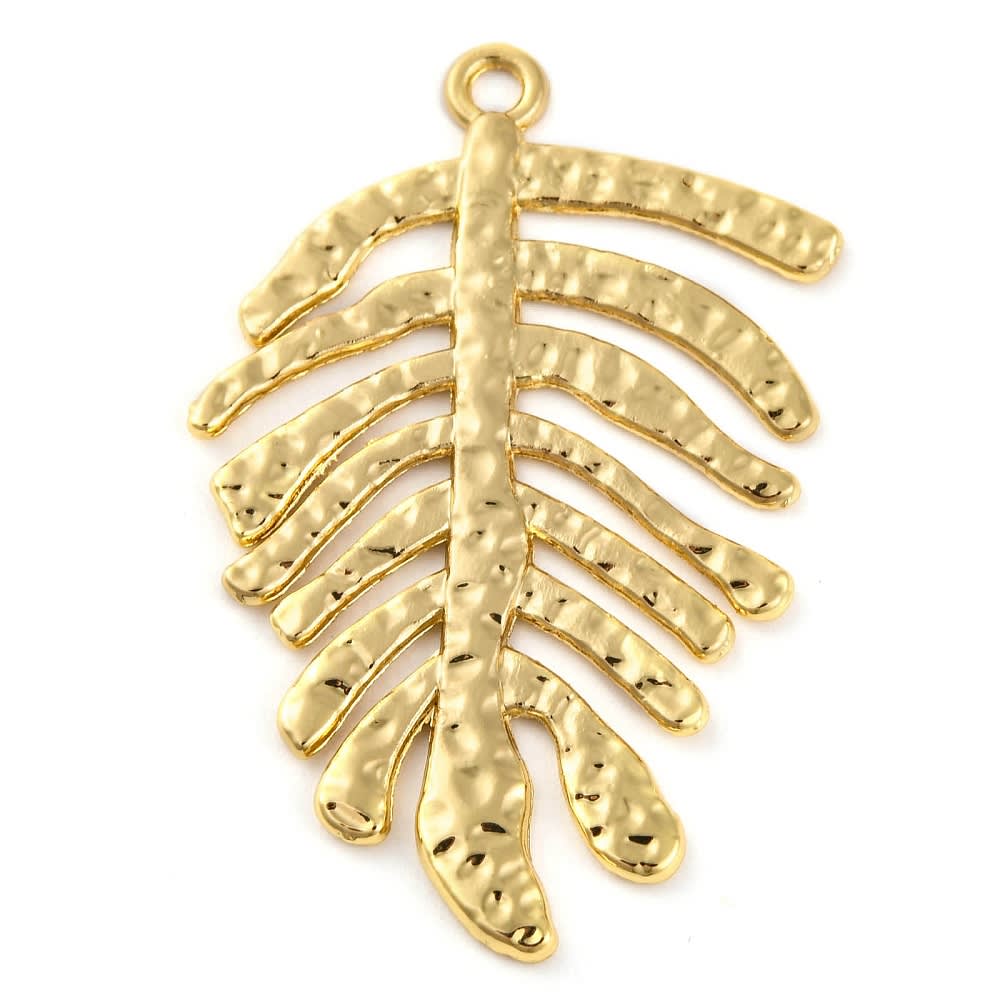 Maxi dije colgante hoja rama 40 mm baño de oro / unidad2