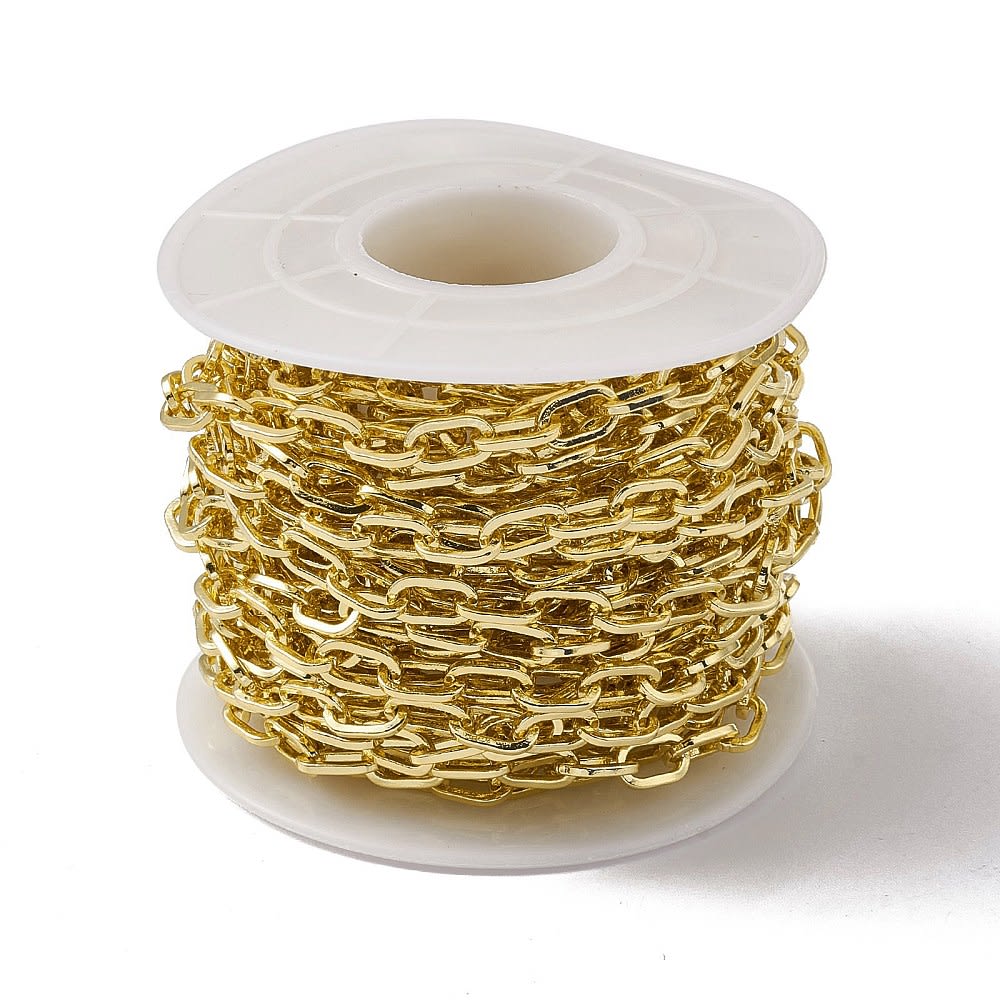 Cadena eslabón clip rectangular baño de oro / metro2