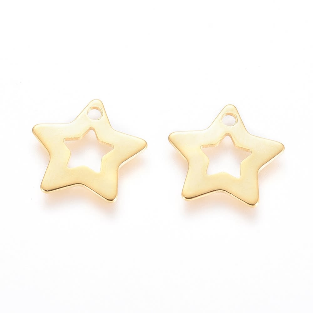 Dije colgante estrella luna acero / unidad5