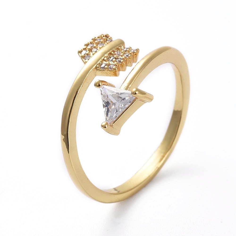Anillo ajustable flecha baño de oro / unidad1