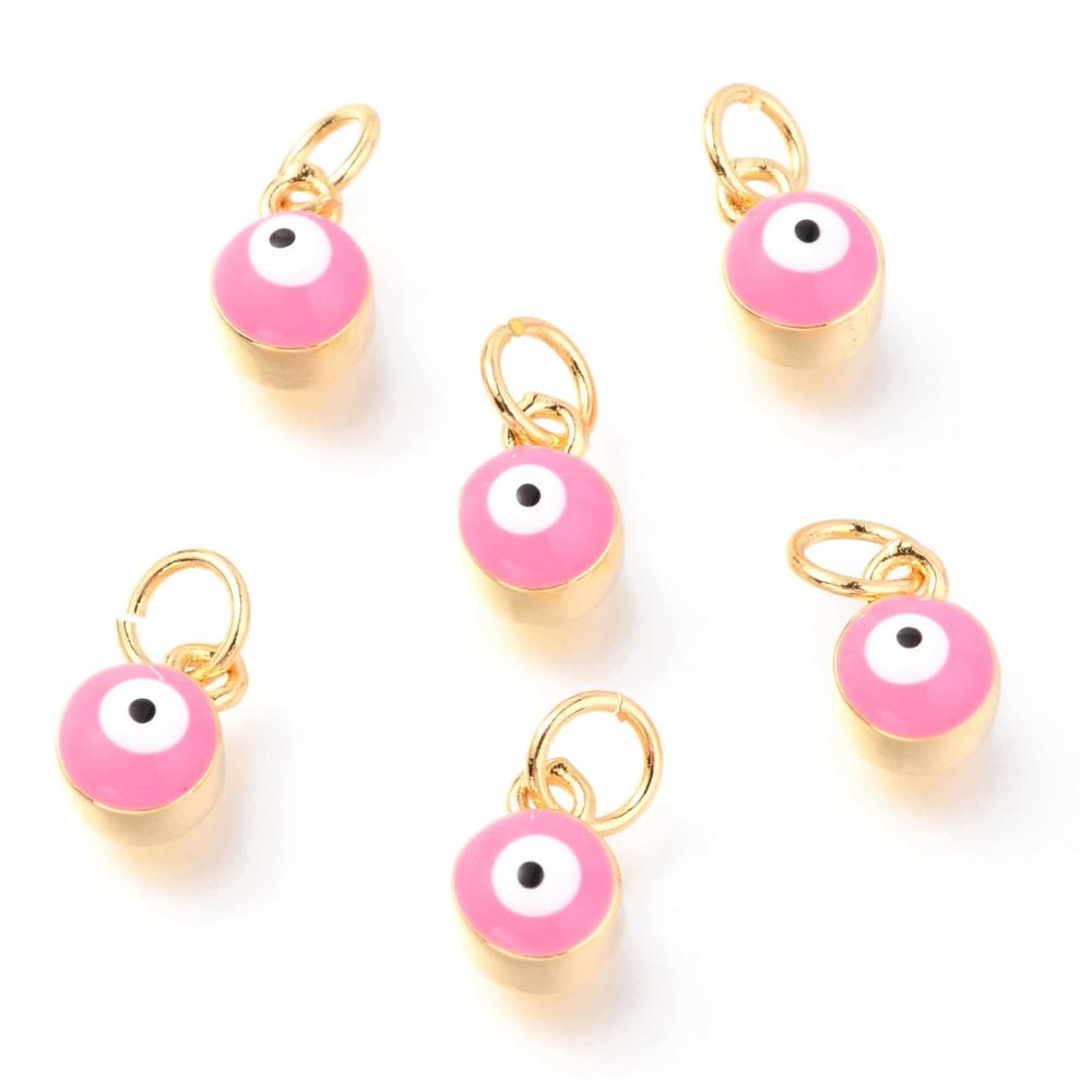 Dije esmaltado ojito ojo turco nazar 8 mm baño de oro / unidad3