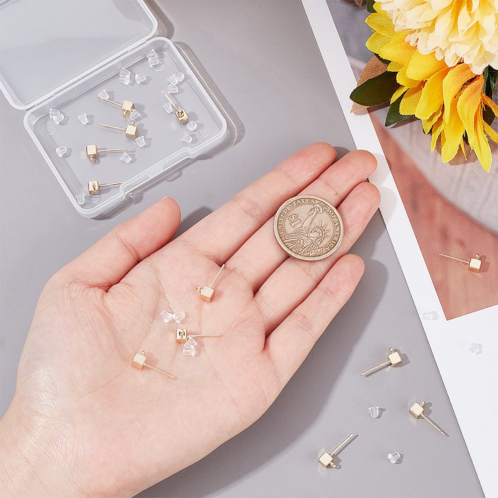 Base de aros topito cubo baño de oro con tope plástico / par3